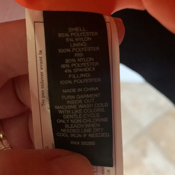 Express bomber jacket navy with gold zipper and lace-up  detail on shoulders - Picture 6 of 8